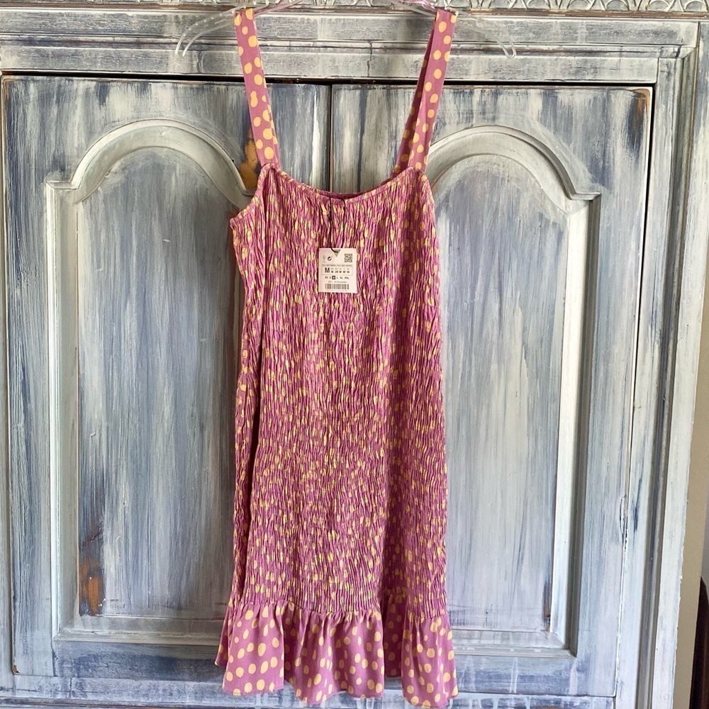 ZARA Pink and Yellow Polka Dot Sundress - Picture 2 of 9